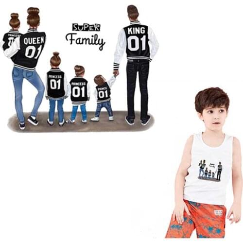 Clorhing Stickers a Family of Six Heat-Stickers Used Washable Accessories Iron-on Transfers For Clothing Decor Head-Transfer DIY