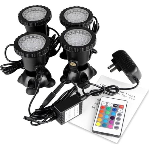 Underwater Lights Remote Control LED Waterproof Lamp Underwater Spot Light for Swimming Pool Fountain Pond Water Garden Aquarium
