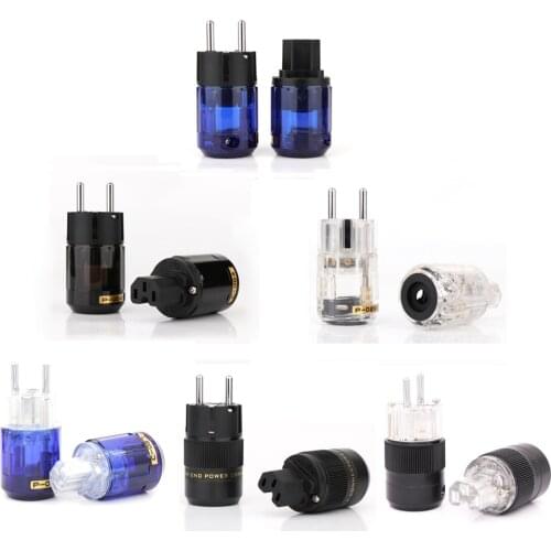 Preffair High End Rhodium Plated EUR Schuko EU Power Plug & IEC Connector plug 004 037 029T 077 077T 037T