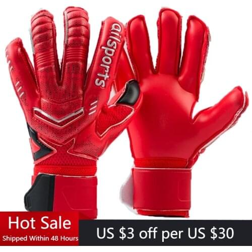 Lucky Red Professional Soccer Goalkeeper Gloves Latex Finger Thickened Protection Children Adults Football Goalie Gloves