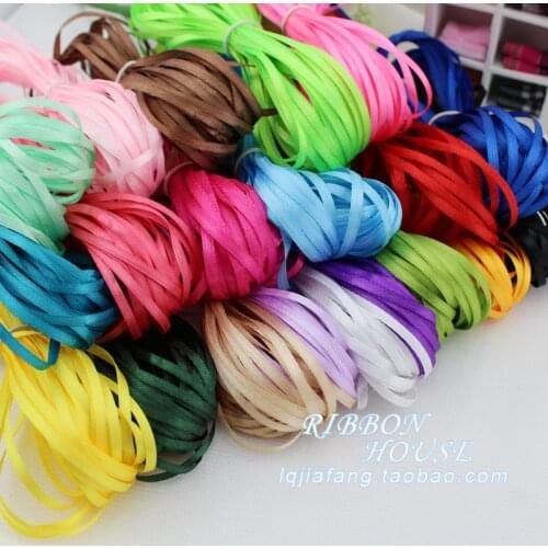 Multicolor (10meters/lot) 1/8" (3mm) Single Face Satin Ribbon Webbing Decoration Gift Christmas Party Ribbons DIY Candy Box Dec