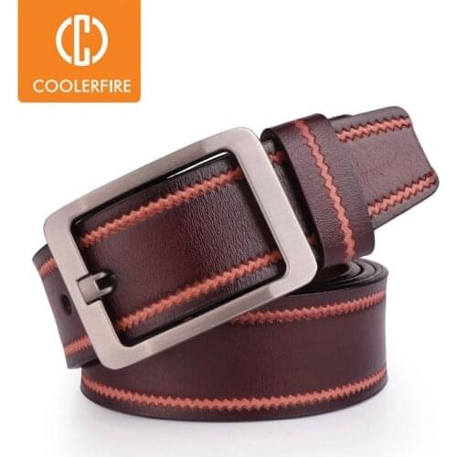 Newest Genuine Leather Belt for Men Pin Buckle Full Grain Leather Belt for Jeans Wide Strap High Quality Cummerbunds SL009