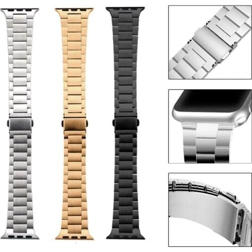 For Apple Watch Stainless Steel Strap 6 5 4 3 SE 42mm 38mm 40mm 44mm Slim Apple Watch Band iWatch Series Bracelet Accessories
