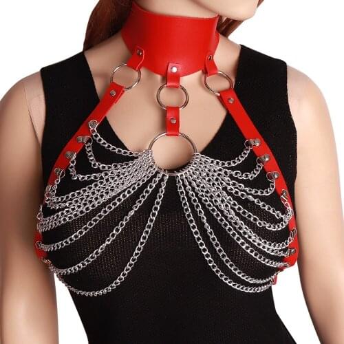 PU Leather Punk Waist Straps Chest Stylish Accessories Harness Fashion Body Bondage Gothic Dance Women Harness Belts Rave Wear