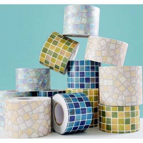 Mosaic Wallpapers Border DIY Self Adhesive 3D Wall Stickers Brick Waterproof Wallpaper Room Home Decor Emboss Kids Room Bathroom