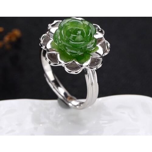 Silver S925 pure silver retro mosaic and field rose