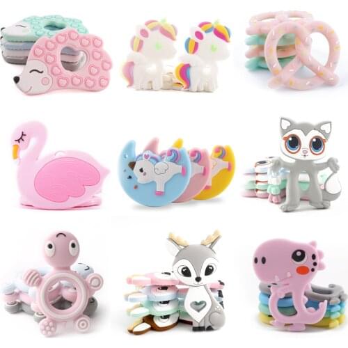 Silicone Food Rodent Beads Baby Teether Pendant For Pacifier Childens Goods 5pcs BPA Free Koala Unicorn Wholesale Lets Make