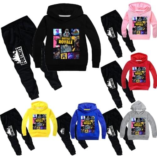 Battle Royale Girl Boy Spring Autumn Game Cartoon Sports Suit 2pcs Set Tracksuits Kids Clothing Sets Casual Clothes Hoodies+Pant