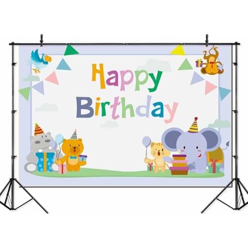 Thin vinyl new born forest animals safari 1st Birthday Party baby shower BannerBackgrounds Printed Photographic studio Backdrop