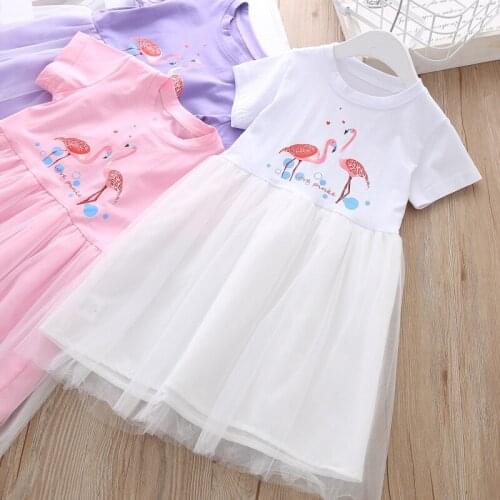 2019 Princess Party dress Flamingo Party Girls Dress Elegant Costume Wedding Dresses For Girls Vestidos fantasia infantil