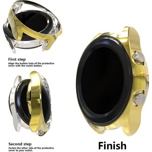 41mm 45MM Watch Frame Protective Case for Samsung Galaxy Watch 3 TPU Protector Plating Bumper Shell Half-inclusive Case Cover