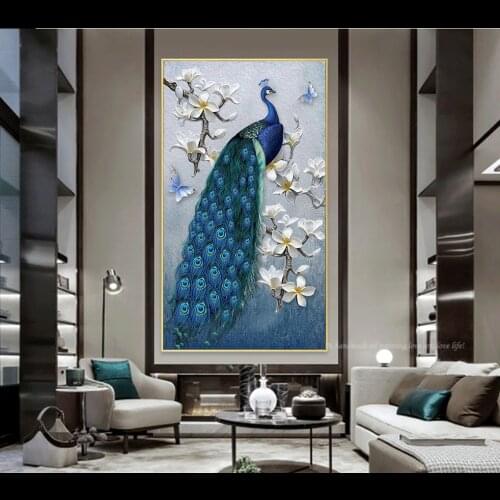 Animals Peacock Picture Canvas Painting Decor Painting Oil Painting Poster Modern Wall Art Picture Home Decor in Livingroom