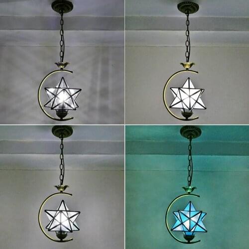 Star Moon Creative Personality Multi-color Chandeliers Corridor Aisle Restaurant Bar Balcony Bedroom Glass Lamps