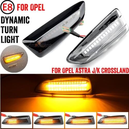 2Pcs Car Side Marker Lights For Opel Vauxhall Astra J K Crossland X Insignia B Zafira Dynamic LED Turn Signal Fender Marker Lamp