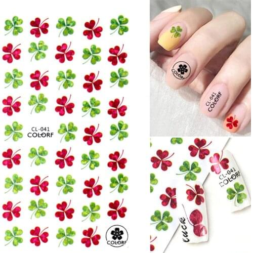 3D Nail Stickers Leaf Manicure Clover Design Nail Art Decoration Stickers for Nails