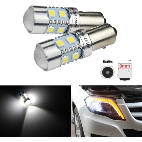 ANGRONG 2x 10SMD 2835 LED Car Light HY21W BAW9s Indicator Reverse Turn Signal Side Light Lamps White