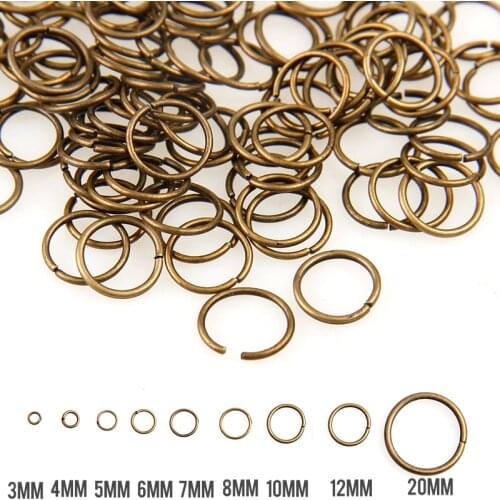 Antique Bronze Mixed Color 3/4/5/6/7/8/10/12/20mm Tone Metal Open Jump Rings Necklace Close Tool Ring DIY Jewelry Making