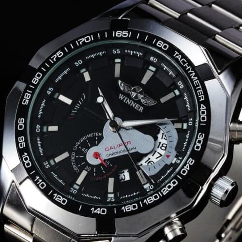 Mens Steel Band Hollowed Out Automatic Mechanical Watch Mens Waterproof Calendar Watch Luminous Sports Leisure Student Table