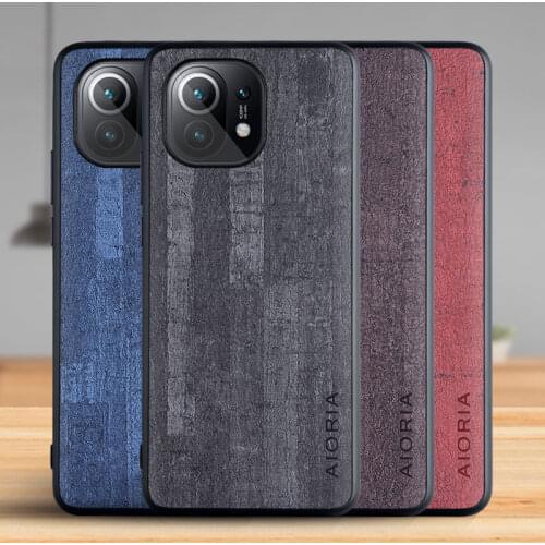 Case for Xiaomi Mi 11 Funda Luxury Vintage Bark pattern Leather Phone Cover for xiaomi mi 11 case Coque