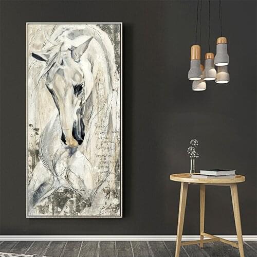 Abstract Black Horse Canvas Painting Wall Art Posters and Prints Animal Picture For Living Room Home Decor Cuadros No Frame