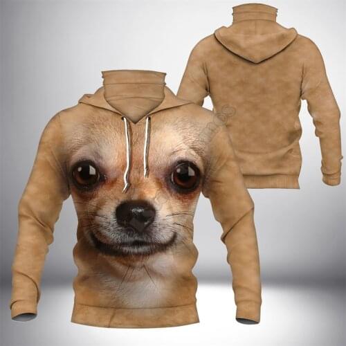 Chihuahua 3D Printed Hoodies Fashion Sweatshirt Women Men Casual Pullover Hoodie Mask Warm Cosplay Costumes 05