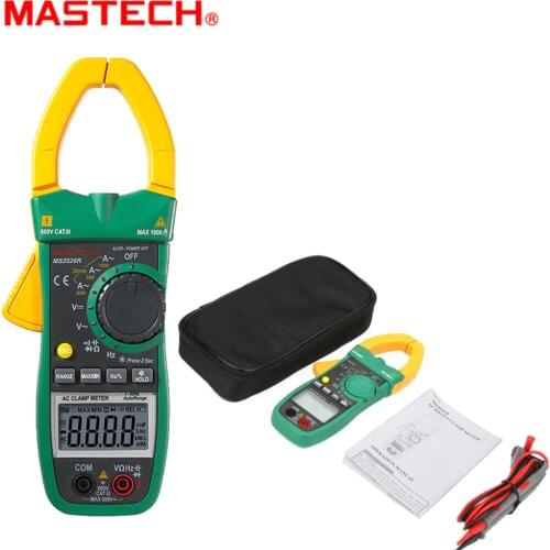 MASTECH MS2026R Auto&Manual Range 6000 Counts Digital Clamp Multimeter AC/DC Tester True RMS temperature measurement ADP