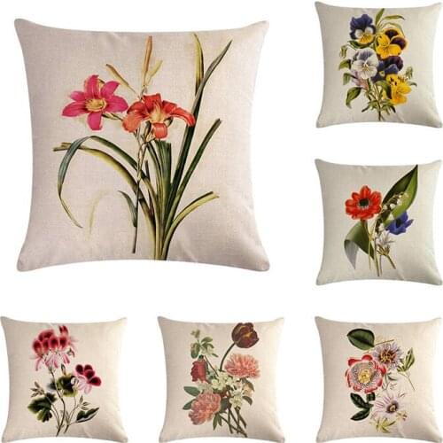 Floral Cushion Covers Retro Nordic Decorative Throw Cases Grass 45X45 cm Home Decor Living Room Cushions Case Pillow Case 1511