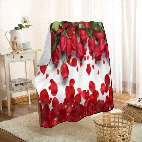 Flower Rose Throw Blanket Personalized Blankets On For The Sofa/Bed/Car Portable 3D Blanket For Kid Home Textiles