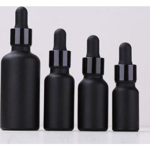 New Frosted Black Glass Essential Oil Perfume bottles e Liquid Reagent Pipette Bottles Eye Dropper Aromatherapy Bottle 5ml-100ml