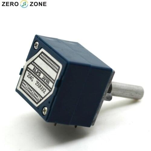 GZLOZONE 1pcs Japan ALPS 27 Type Blue Volume Potentiometer 2 X 250K Round Shaft