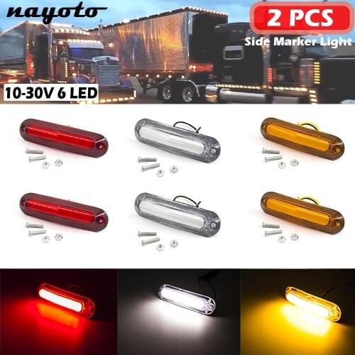 2pcs 6 LED Side Outline Marker Tail Light Clearance Lamp Indicator Car Trailer Truck Lorry Accessories 10-30V Waterproof