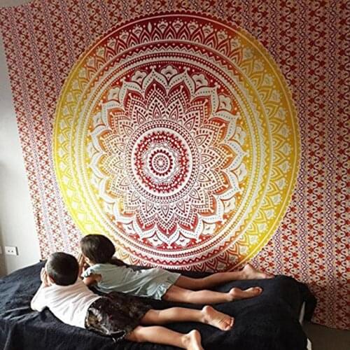 Indian Mandala Tapestry Wall Hanging Tapestries Retro Boho Wall Tapestry Beach Mat Travel Towel Blanket Yoga Mats Home Carpet #7