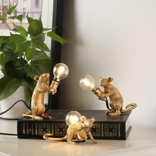 Italy Design Mouse Resin Table Lamps Room Decorative Table Lamp for Bedroom Bedside Lamp Desk Lamp Home Deco Lighting Fixtures
