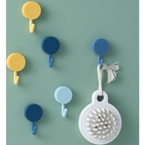 10pcs Plastic Creative Hooks Wall-mounted Nordic Color Hanger Kitchen Bathroom and Home Decoration Storage Hooks