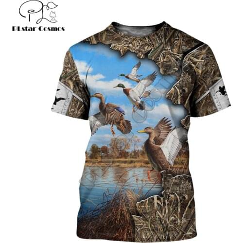 Summer Men t shirt 3D Duck Hunting Printed Harajuku short Sleeve shirts Unisex Casual t-shirt tops Wholesale and Drop shipping