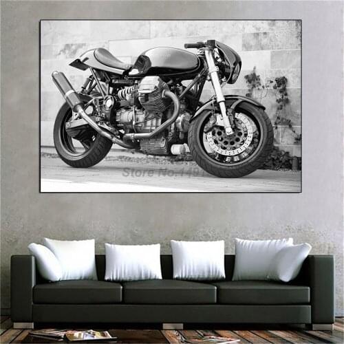Fashion Motorcycle Poster Black And White Paintings On Canvas Modern Art Decorative Wall Pictures Home Decoration