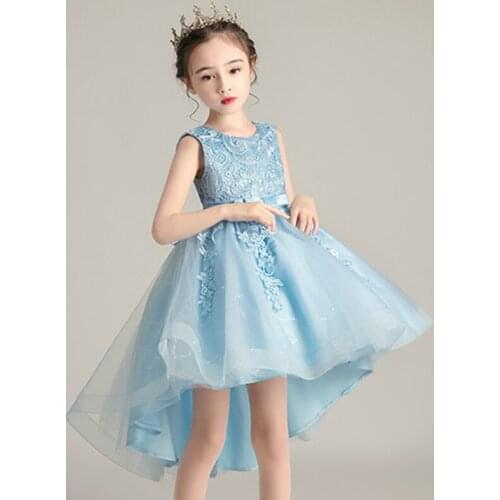 2020 New flower girl Princess Birthday Party Trailer dress girl 3-12 year old princess graduation party first trailer dress