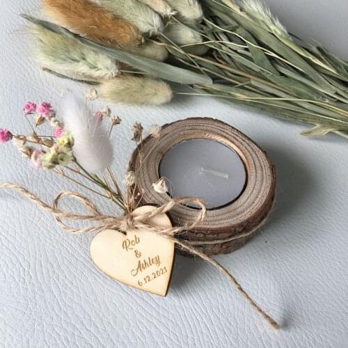 10pcs personalized wood tealight holder for guests, rustic wedding favor bulk gifts, candlestick holder, wedding decoration