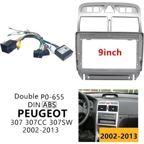 9 Inch 2DIN Car Instrument Panel Frame DVD Navigation Panel Frame with CANBUS for Peugeot 307 307CC 307SW 2002-2013
