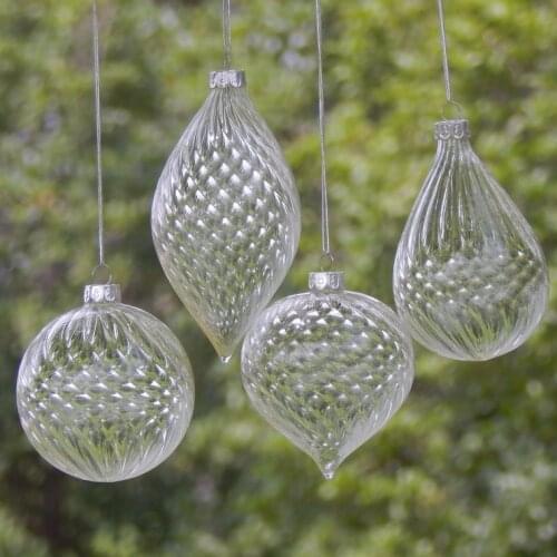 Christmas tree decoration pendants, transparent twill glass balls, window decoration, shopping mall counters, party props