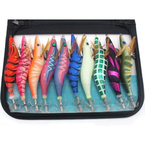 Fishing Tackle 10pcs/bag Artificial Shrimp Lure Jigging Squid Hook Octopus Bait Squid jigs