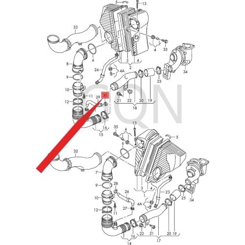 Hose clamp with ear Vol ksw age nCr aft erP hae ton Bor aPa ssa tTo uar egC iti Go lf gasket Metal screw flat washer