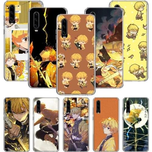 Demon Slayer Agatsuma Zenitsu Case for Huawei P20 P30 P40 P Smart Z + P10 Mate 30 10 20 Lite Pro Silicone Shell Phone Coque Cove