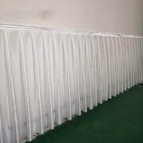Ice Silk Fabric Table Skirts Wedding Table Skirt for Tablecloth Table Cover Wedding Stage White Ice Silk Table Skirting Decor