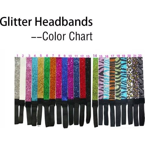 3/4" Glitter Headbands Elastic Stretch Sparkly Softball Headbands For Teenagers