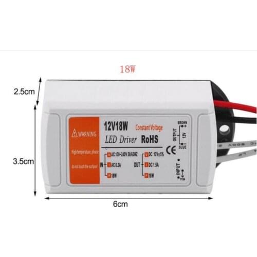 1 piece 90-220V AC/DC adapter transformers switch for LED Strip RGB ceiling Light bulb Driver 12V 1.5A 18W
