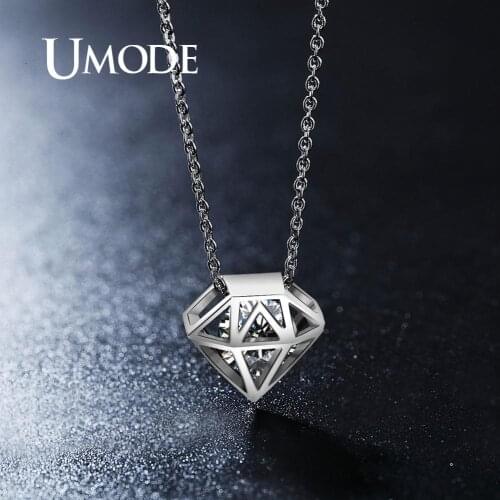 UMODE Top AAA Cubic Zirconia Necklaces Hollow Geometric Shape Pendant Jewelry For Women Chokers Wedding Party Bijoux UN0115B
