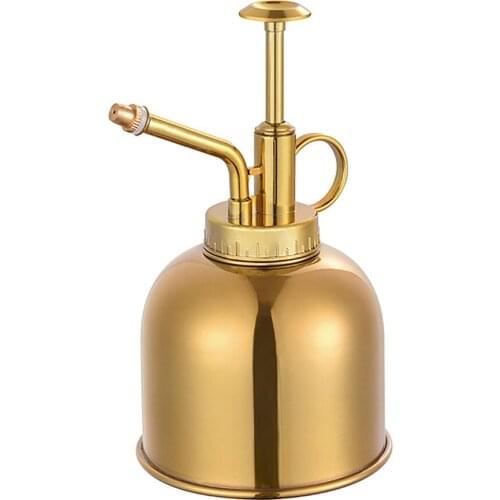 Water Sprayer Watering Pot Hand Pressure 300ML Portable Stainless Steel Indoor Garden Plants