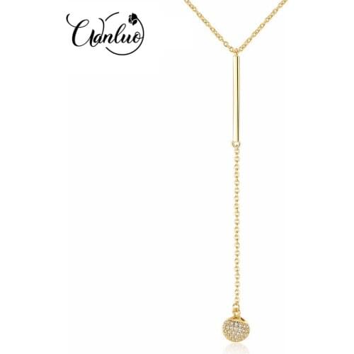 WANLUO Charm Shinning Cubic Zirconia Vintage 925 Sterling Silver Spherical Pendant Necklace for Women Chain Jewelry Necklace