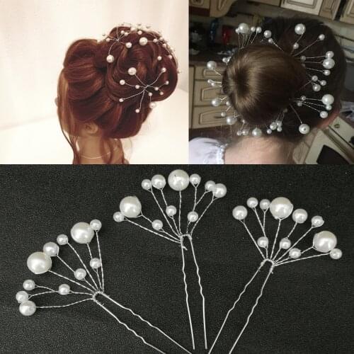 Handmade Women Simulated Pearl Hairpins Metal Barrette Clip Wedding Bridal Hair Accessories Fashion Girls Hairstyle Design Tools
